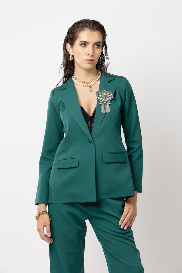 Urban Edge Green Blazer - Diwaah.com