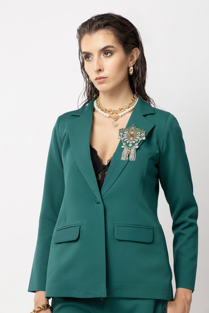 Urban Edge Green Blazer - Diwaah.com