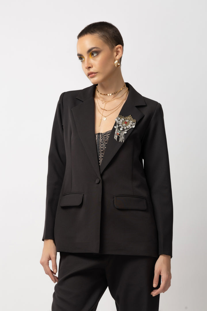 Urban Edge Black Blazer - Diwaah.com