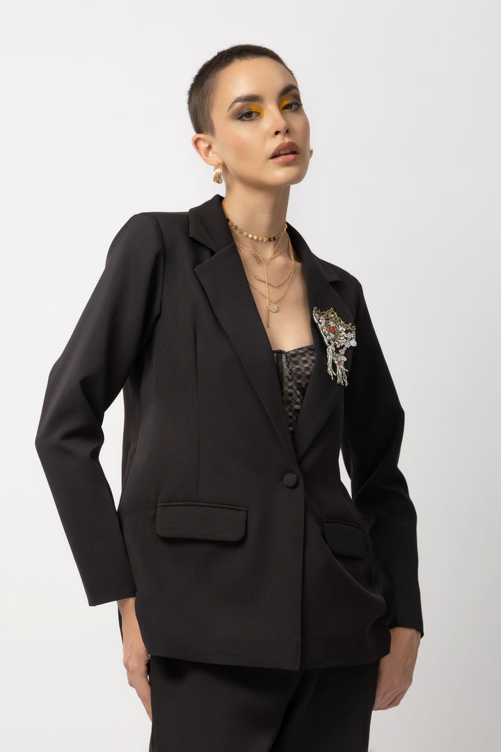 Urban Edge Black Blazer - Diwaah.com