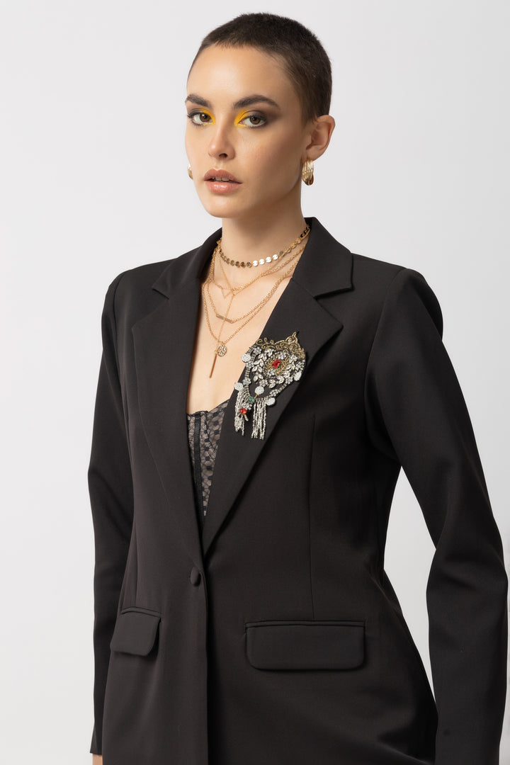 Urban Edge Black Blazer - Diwaah.com