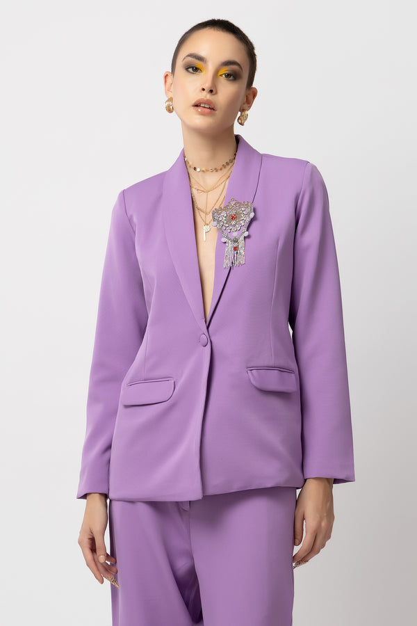 Flair Finesse Lavender Blazer - Diwaah.com