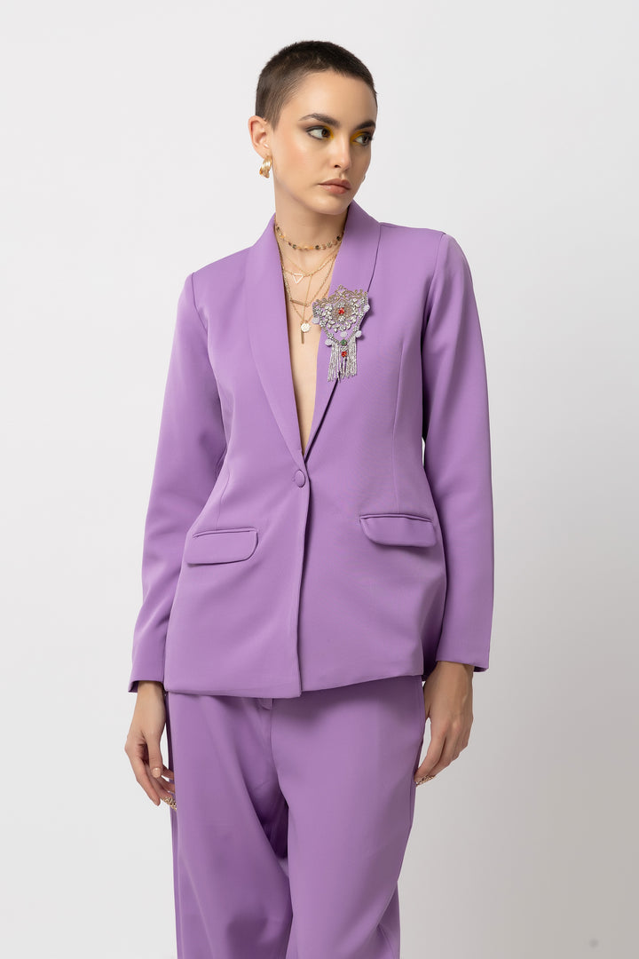 Flair Finesse Lavender Blazer - Diwaah.com