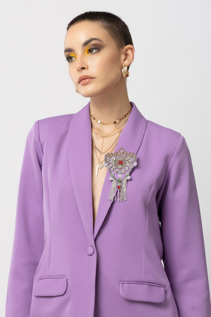 Flair Finesse Lavender Blazer - Diwaah.com