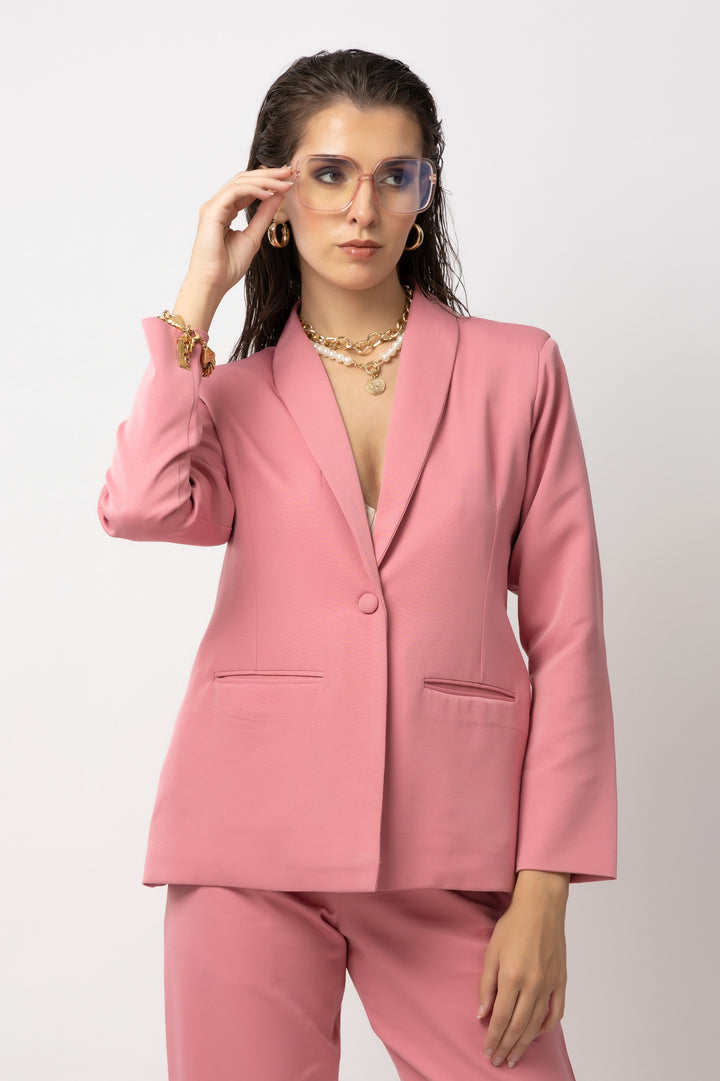 Flair Finesse Pink Blazer - Diwaah.com