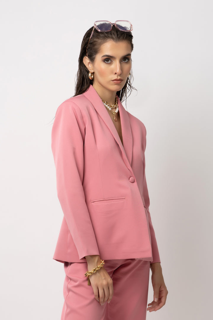 Flair Finesse Pink Blazer - Diwaah.com