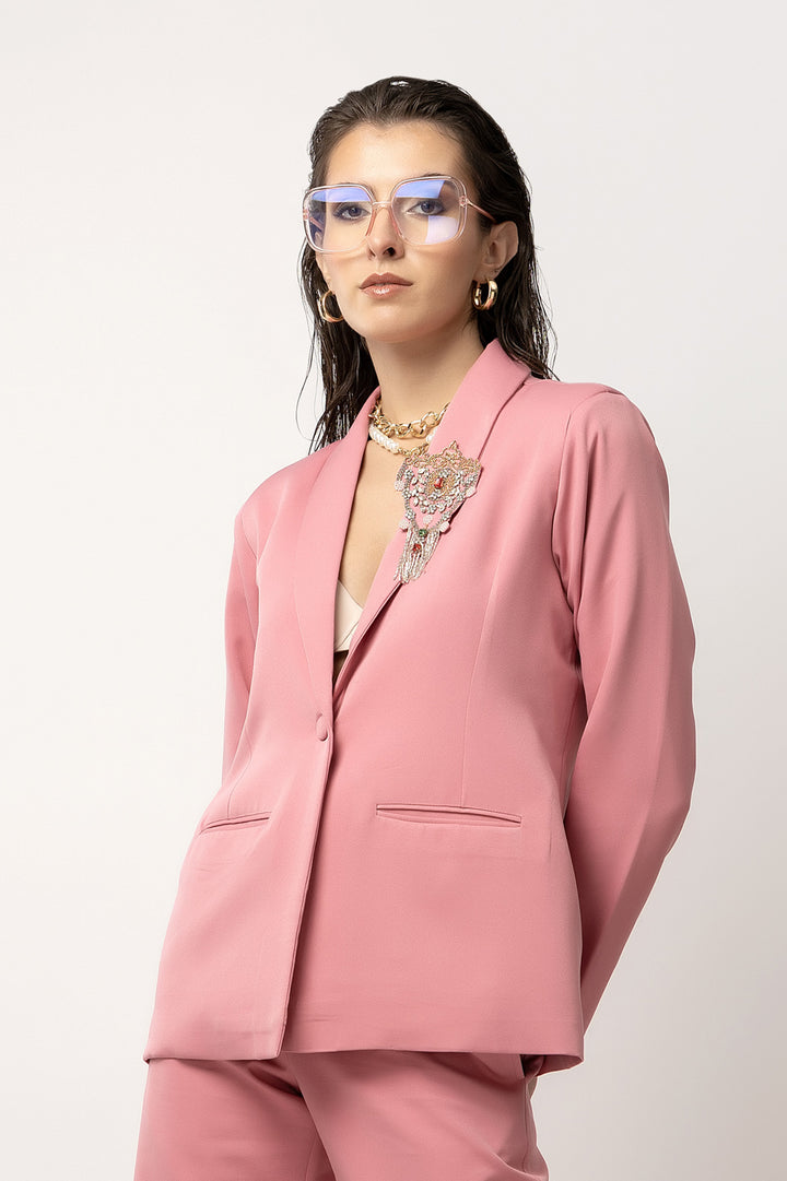 Flair Finesse Pink Blazer - Diwaah.com