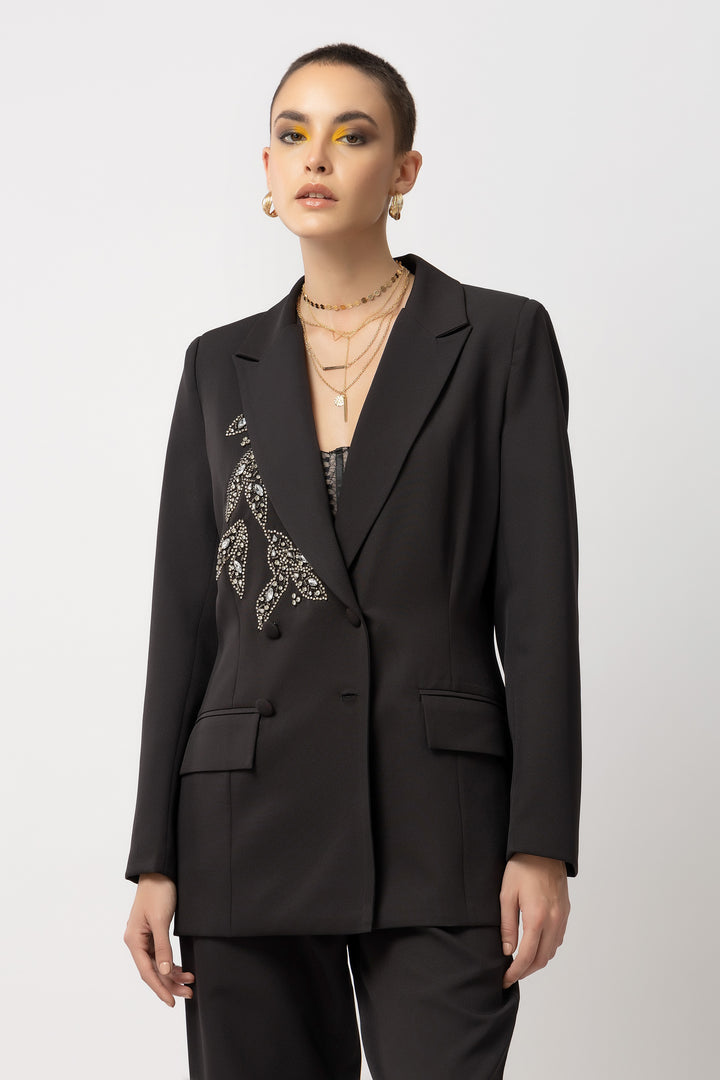 Bella Bespoke Black Blazer - Diwaah.com