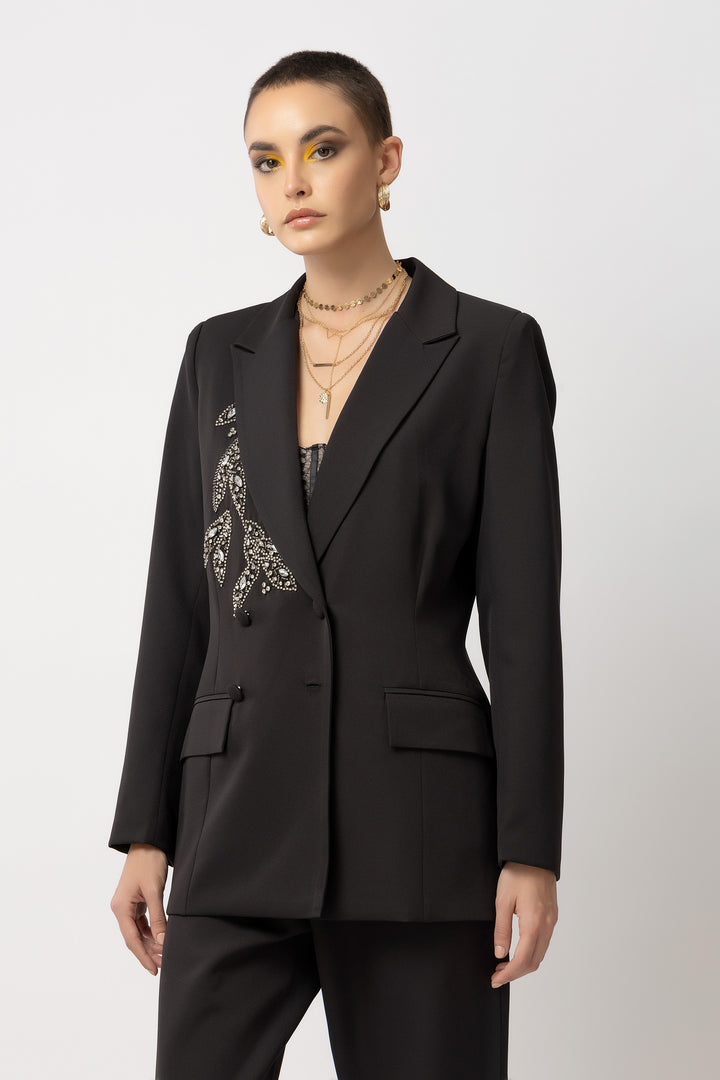 Bella Bespoke Black Blazer - Diwaah.com