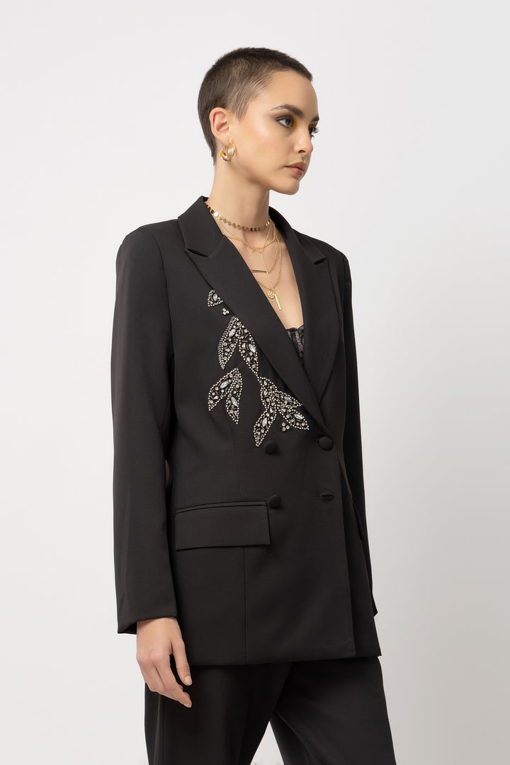 Bella Bespoke Black Blazer - Diwaah.com