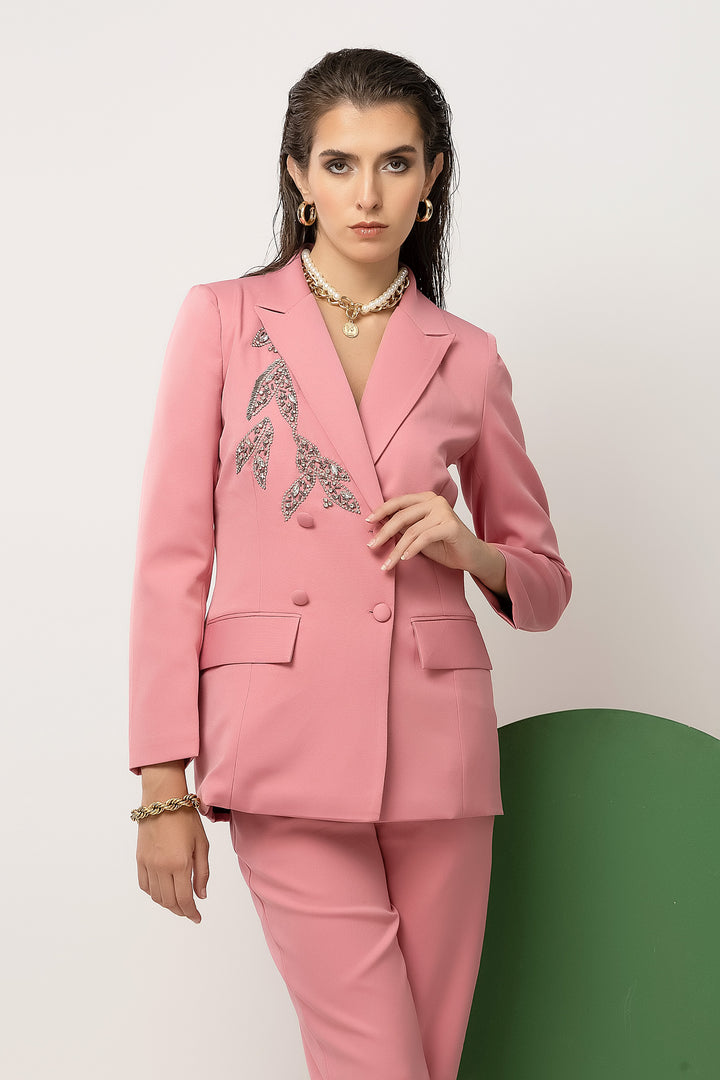 Bella Bespoke Pink Blazer - Diwaah.com