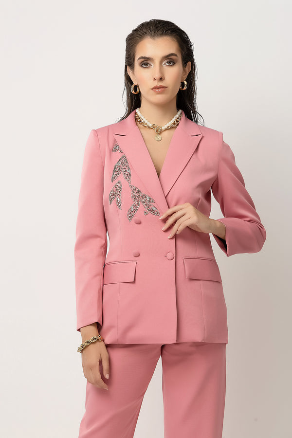 Bella Bespoke Pink Blazer - Diwaah.com