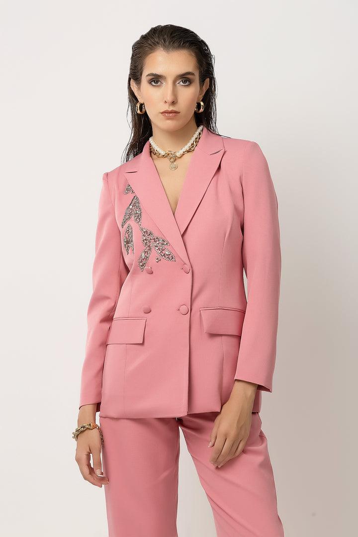 Bella Bespoke Pink Blazer - Diwaah.com