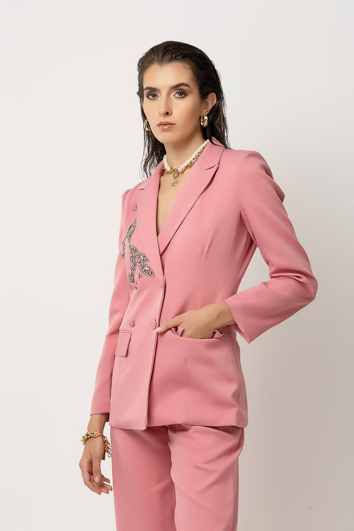 Bella Bespoke Pink Blazer - Diwaah.com