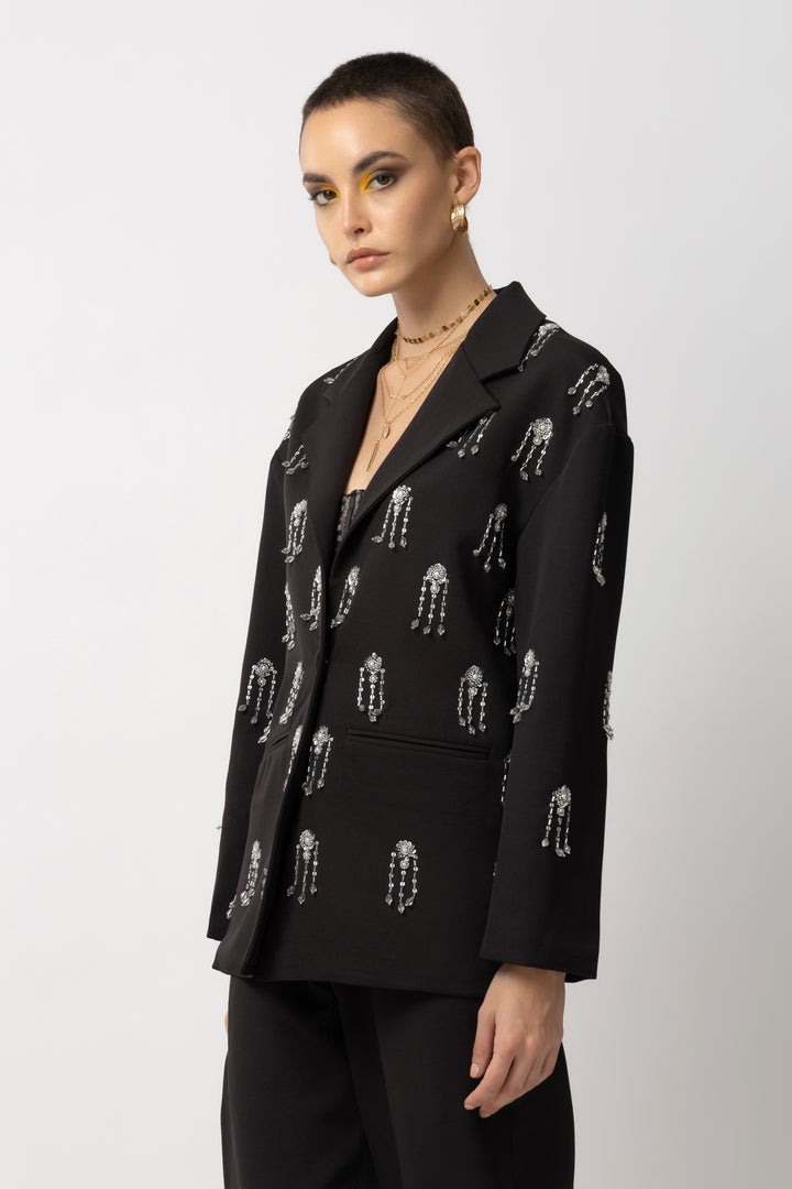 Elle Elegance Black Blazer - Diwaah.com