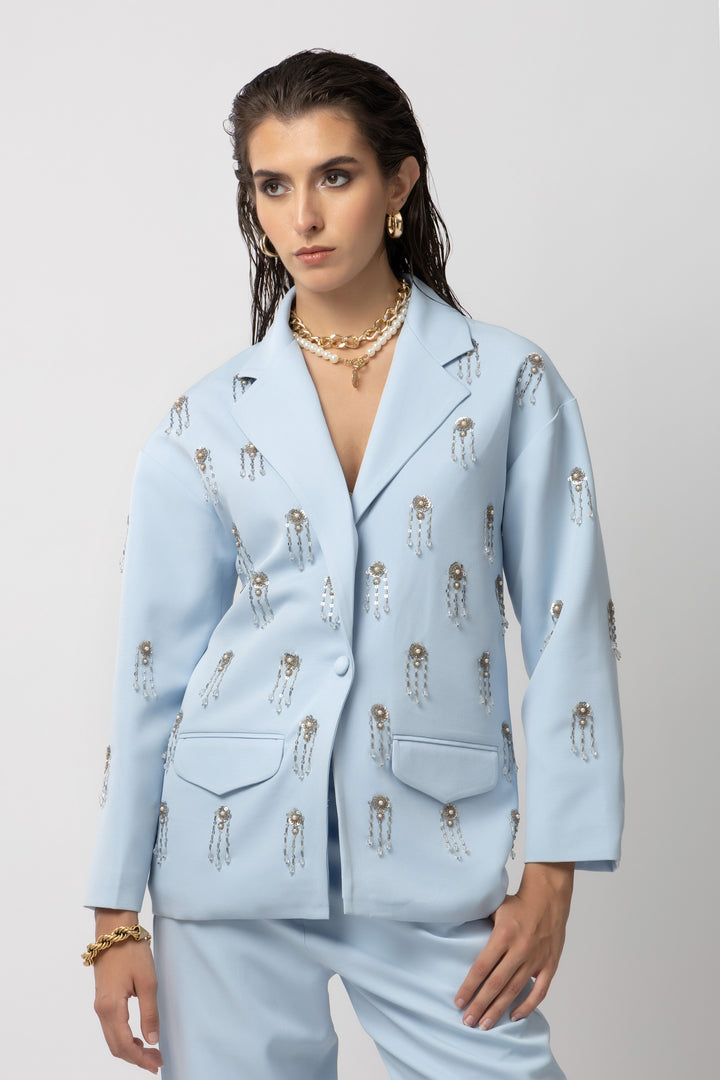 Elle Elegance Blue Blazer - Diwaah.com