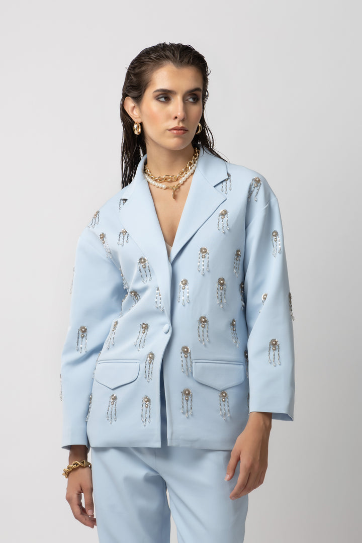 Elle Elegance Blue Blazer - Diwaah.com