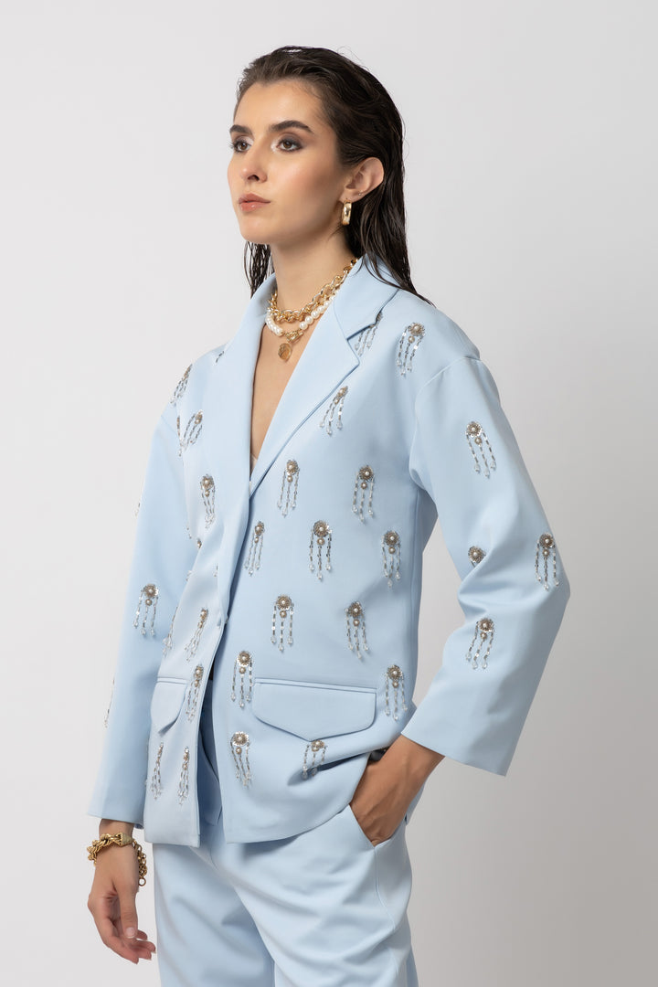 Elle Elegance Blue Blazer - Diwaah.com