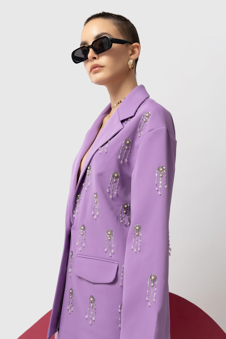 Elle Elegance Lavender Blazer - Diwaah.com