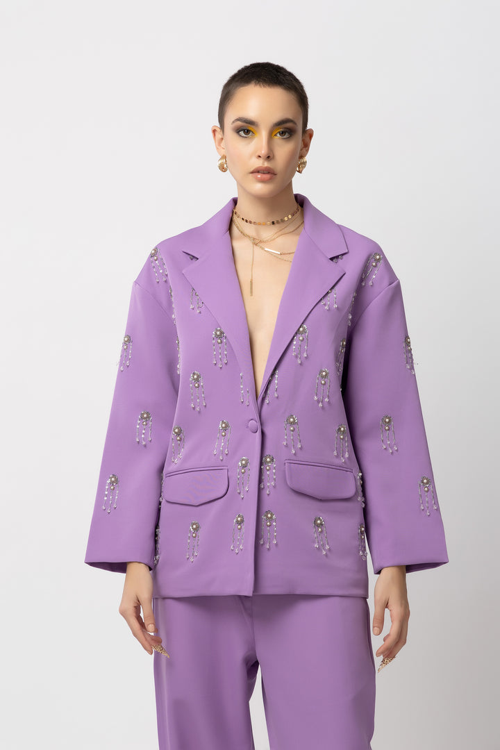 Elle Elegance Lavender Blazer - Diwaah.com