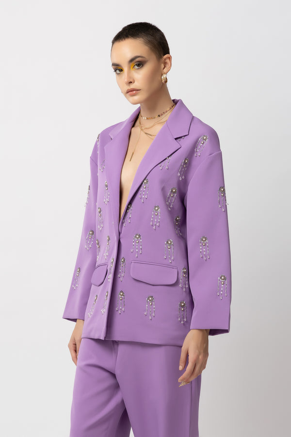 Elle Elegance Lavender Blazer - Diwaah.com