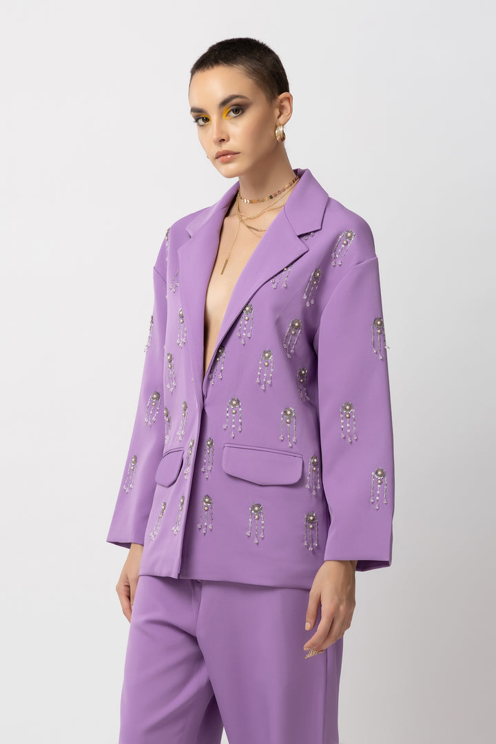 Elle Elegance Lavender Blazer - Diwaah.com