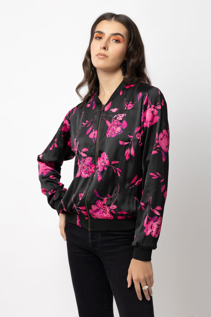 Dahlia Dusk Bomber Jacket - Diwaah.com