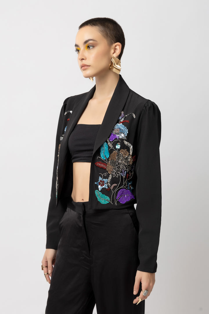 Rose Rebel Black Jacket - Diwaah.com