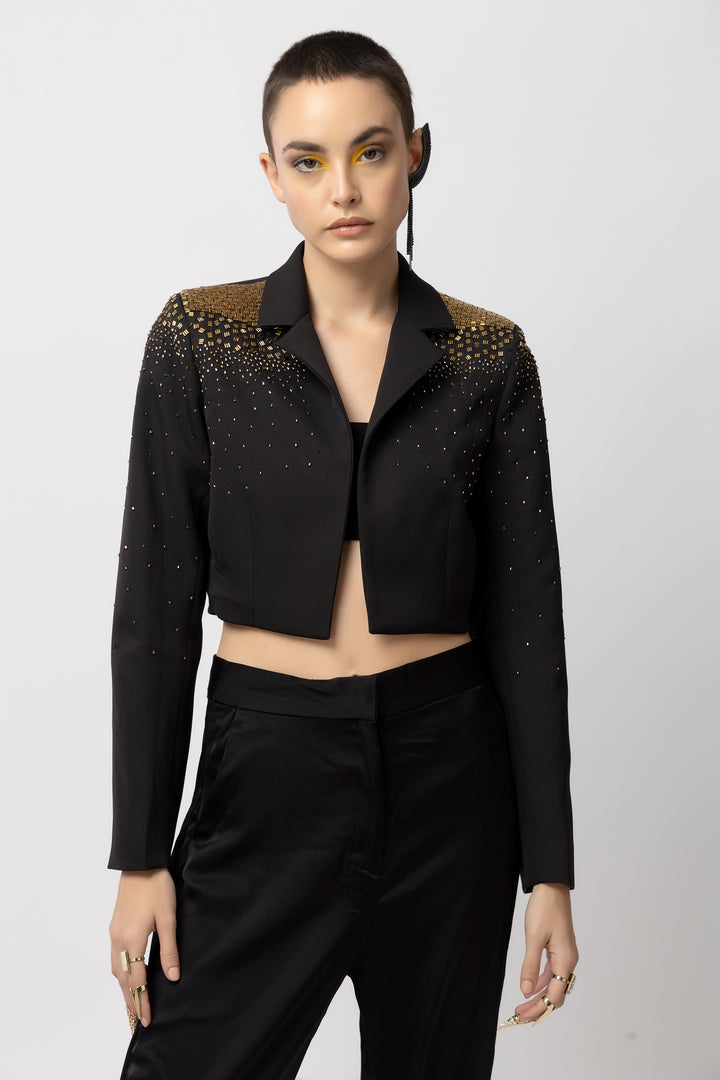 Golden Ember Black Jacket - Diwaah.com