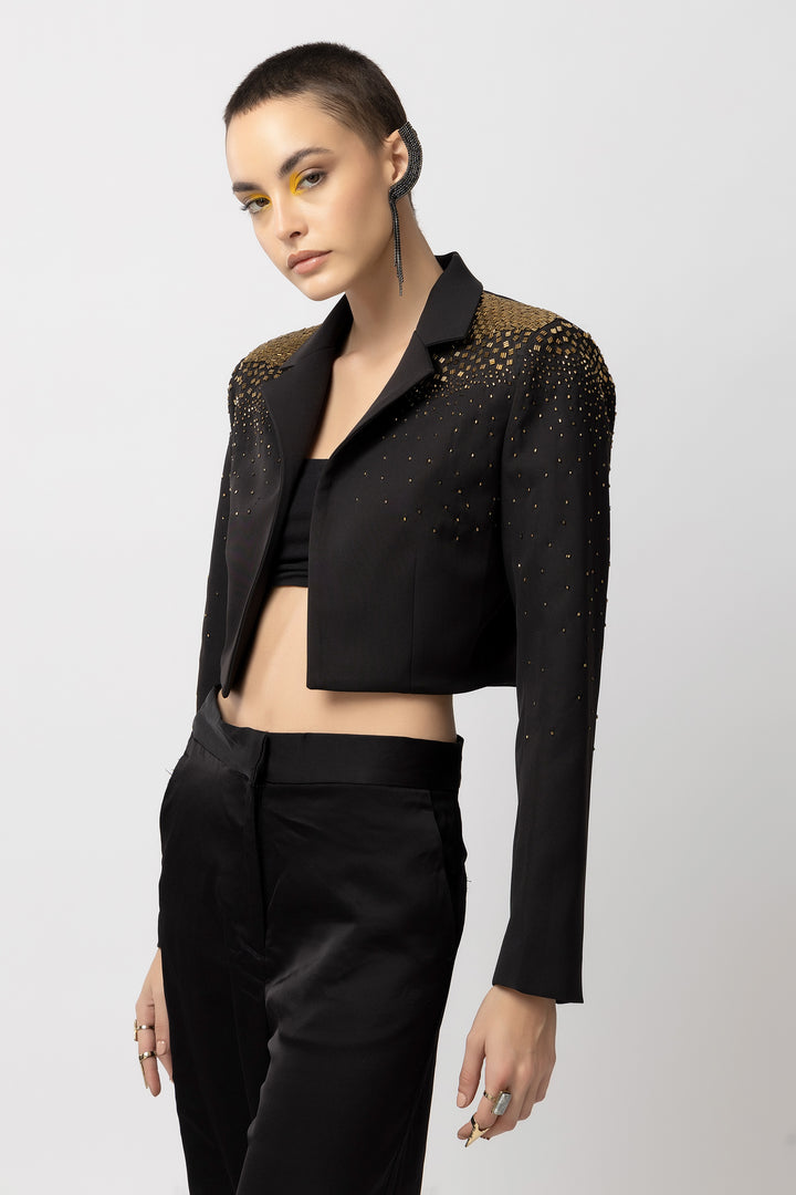 Golden Ember Black Jacket - Diwaah.com