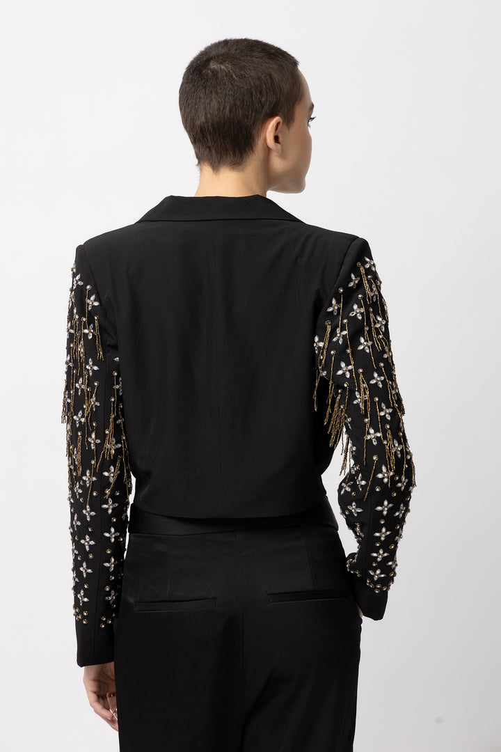 Verdant Vogue Black Jacket - Diwaah.com