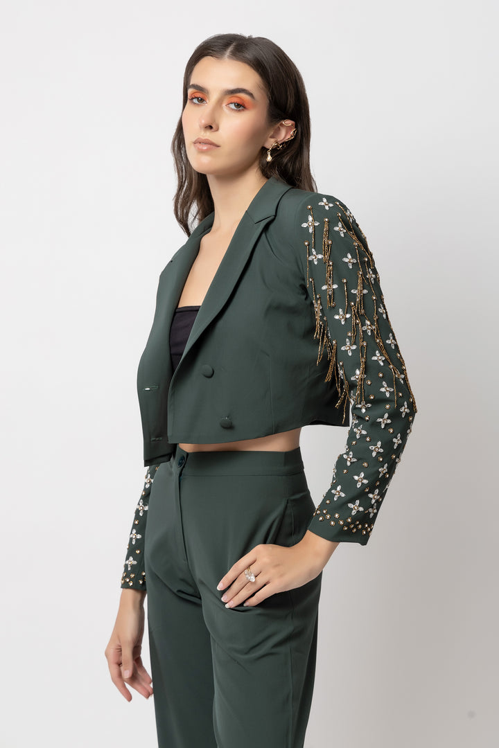 Verdant Vogue Green Jacket - Diwaah.com