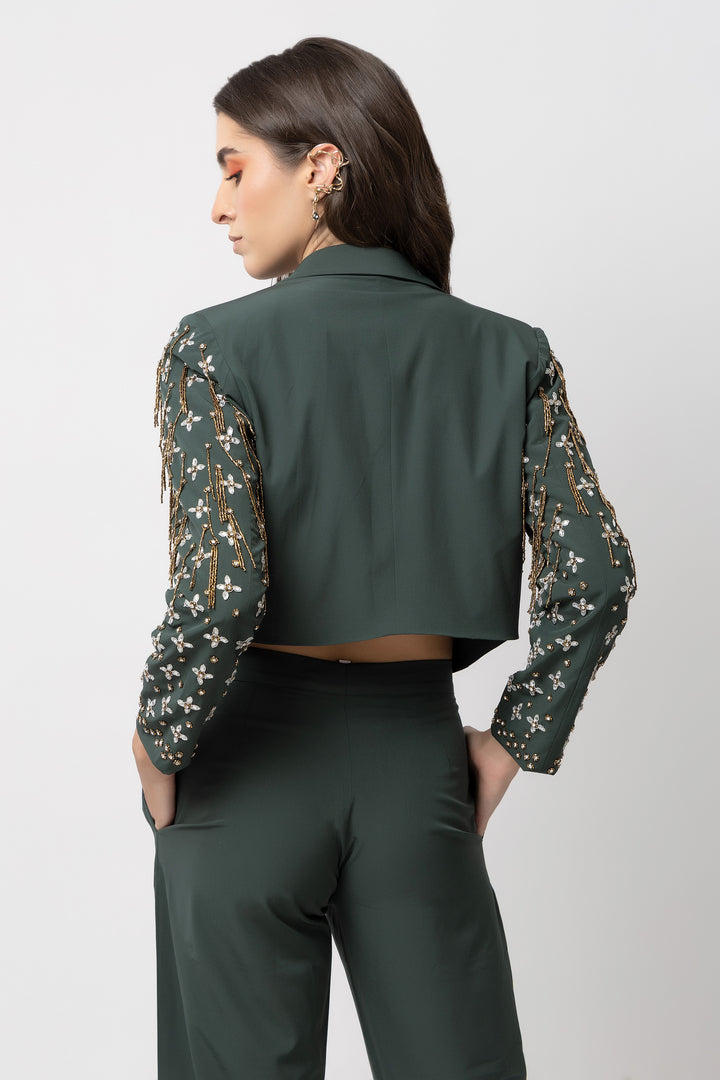 Verdant Vogue Green Jacket - Diwaah.com