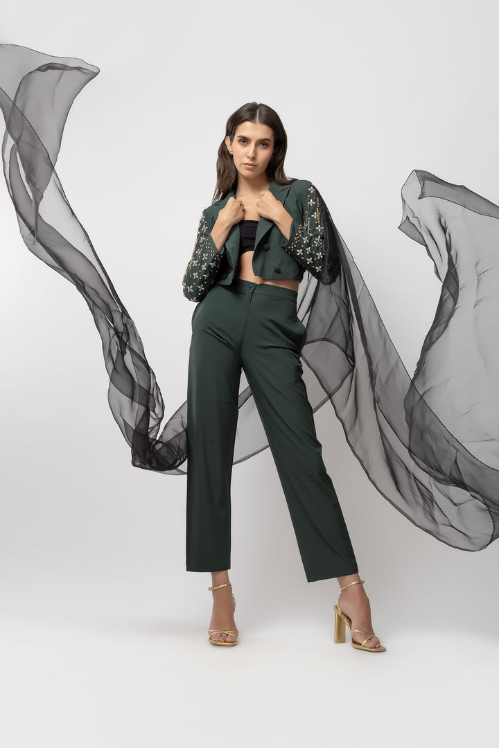 Verdant Vogue Green Jacket - Diwaah.com