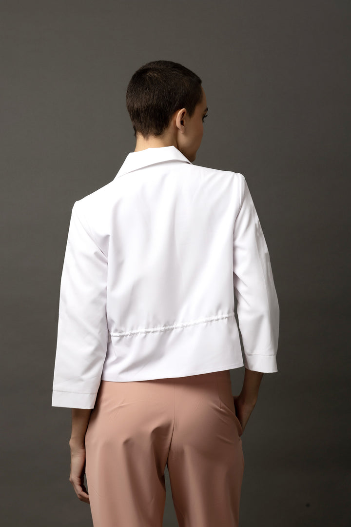 Gardenia Glamour White Jacket - Diwaah.com