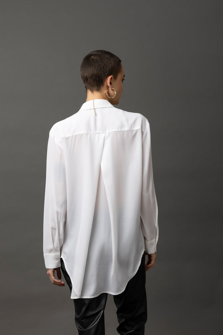 Enigma Embellished White Shirt - Diwaah.com