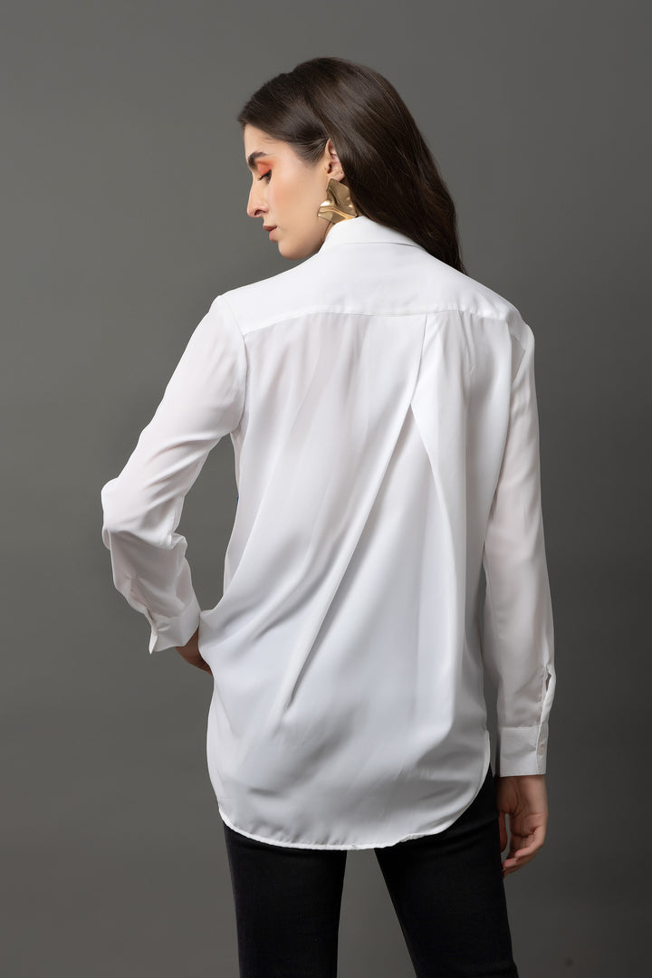 Cobalt Charm White Shirt - Diwaah.com