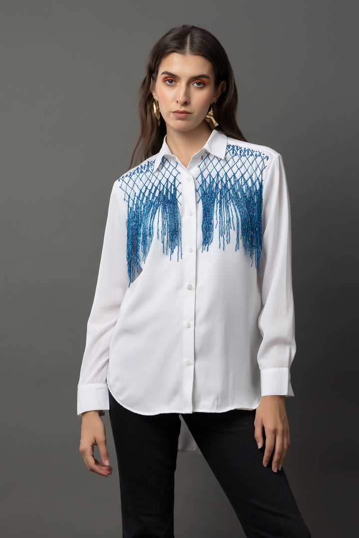 Cobalt Charm White Shirt - Diwaah.com