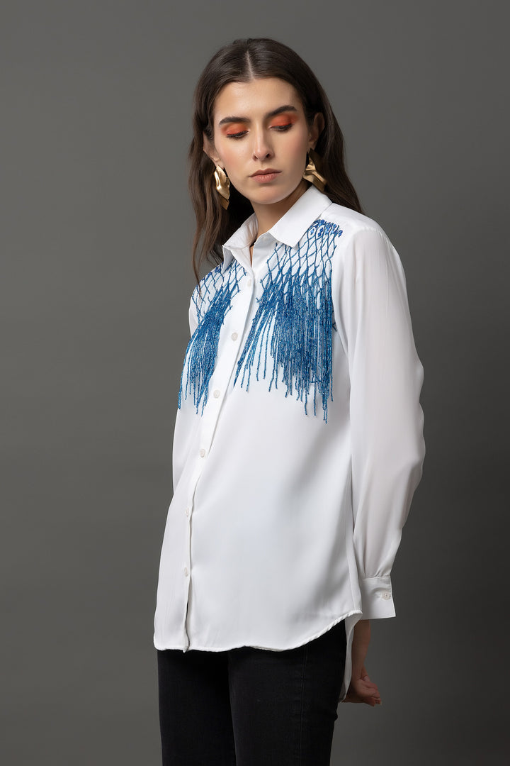 Cobalt Charm White Shirt - Diwaah.com