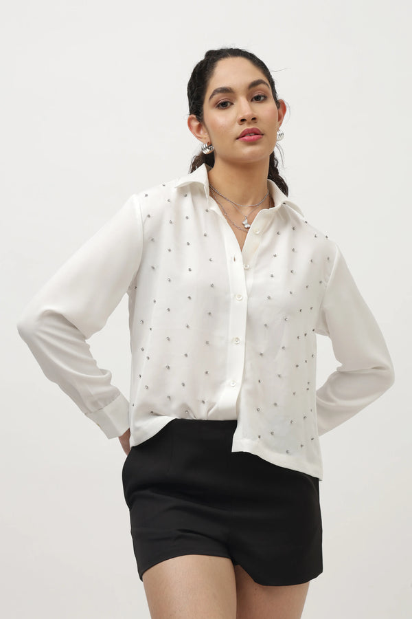 Crystal Couture White Shirt