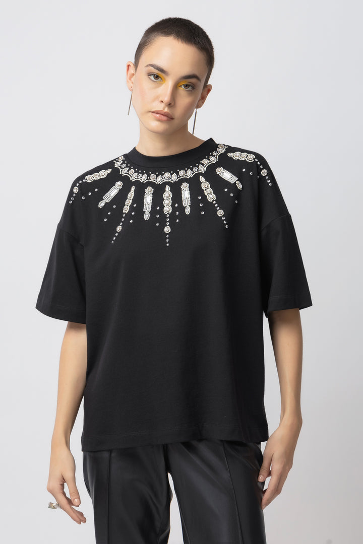 Luminous Noir black T-Shirt - Diwaah.com