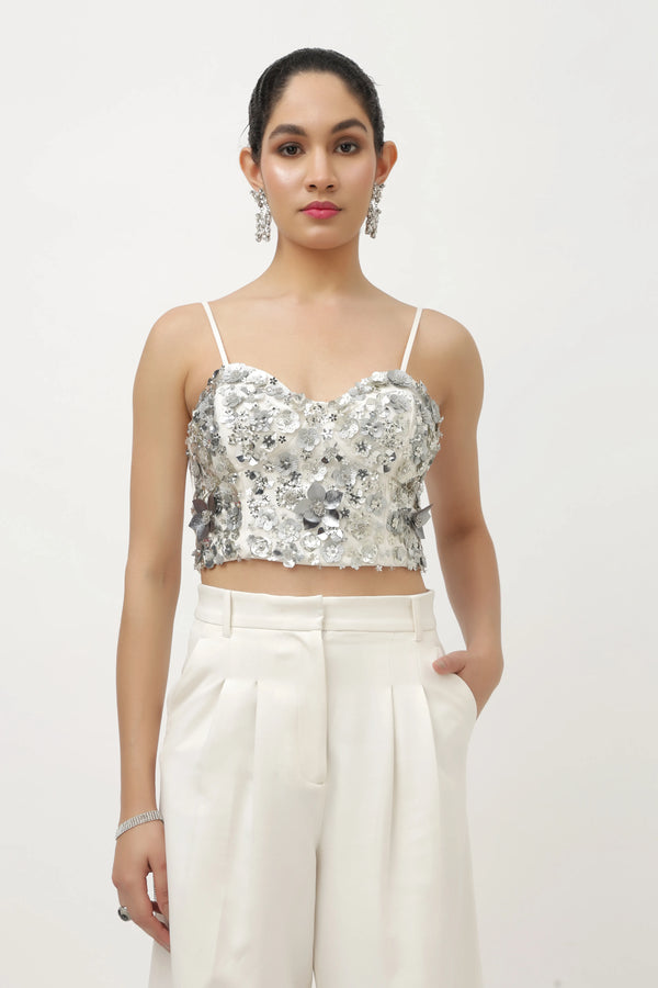 Snow Glitz Crop Bustier